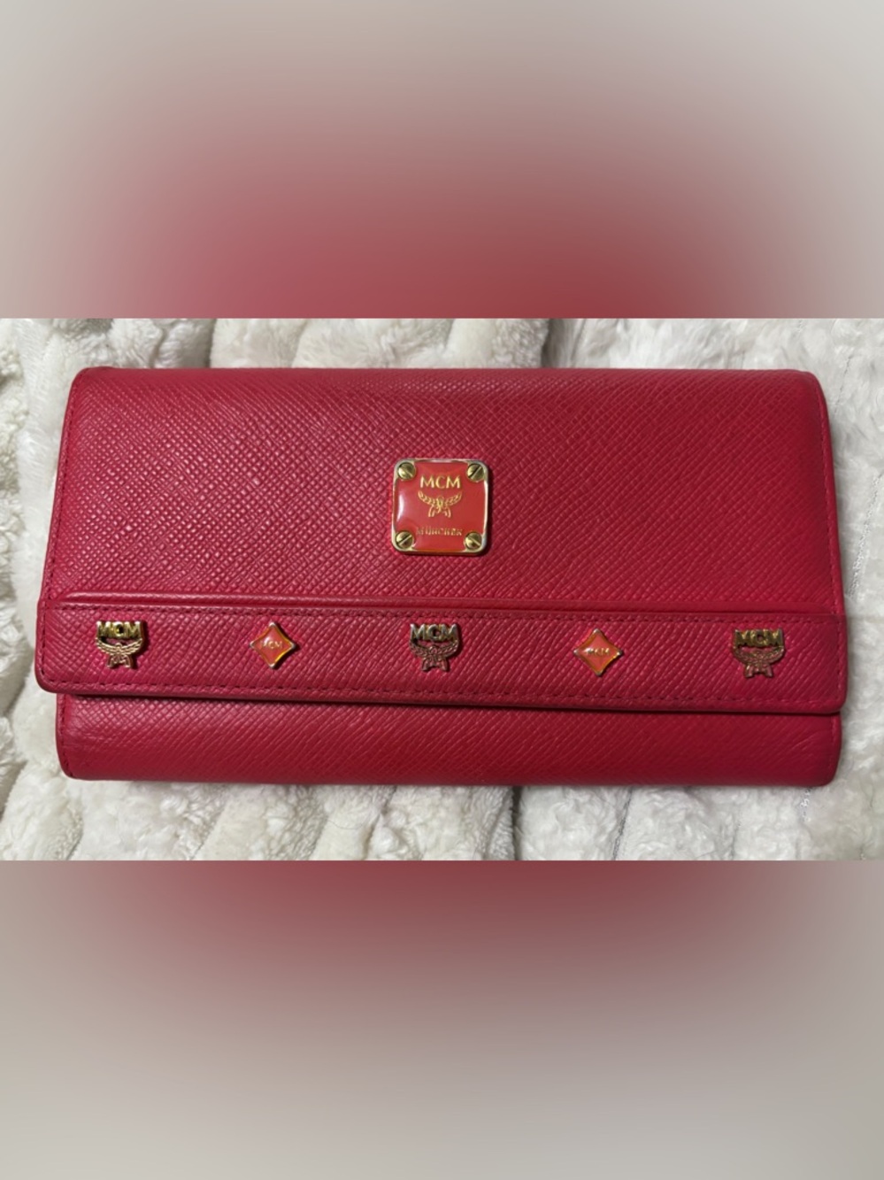 MCM Hot Pink Continental Trifold Wallet